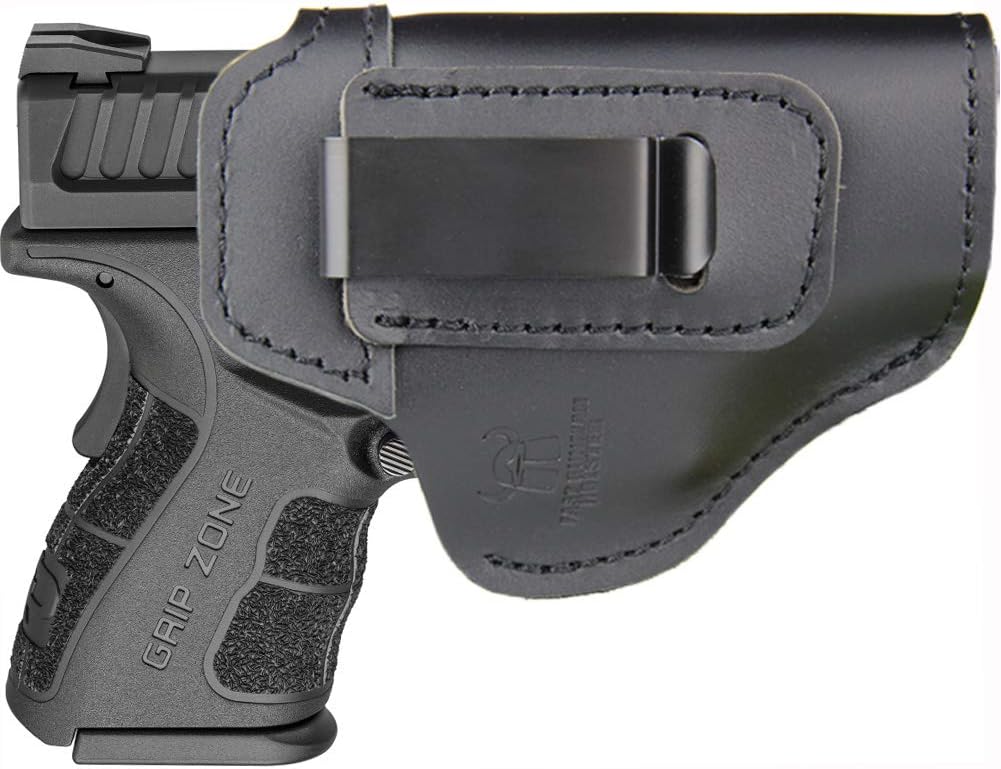 - IWB Leather Holster for Inside Waistband Concealed Carry Fits: XD MOD.2 3″ 3.3″ SUB Compact Model 9mm .40sw .45ACP / XD 3″ / Xdm 3.8″ Compact/XDS 3.3″ / XDE 3.3″ or Similar Sized Pistols