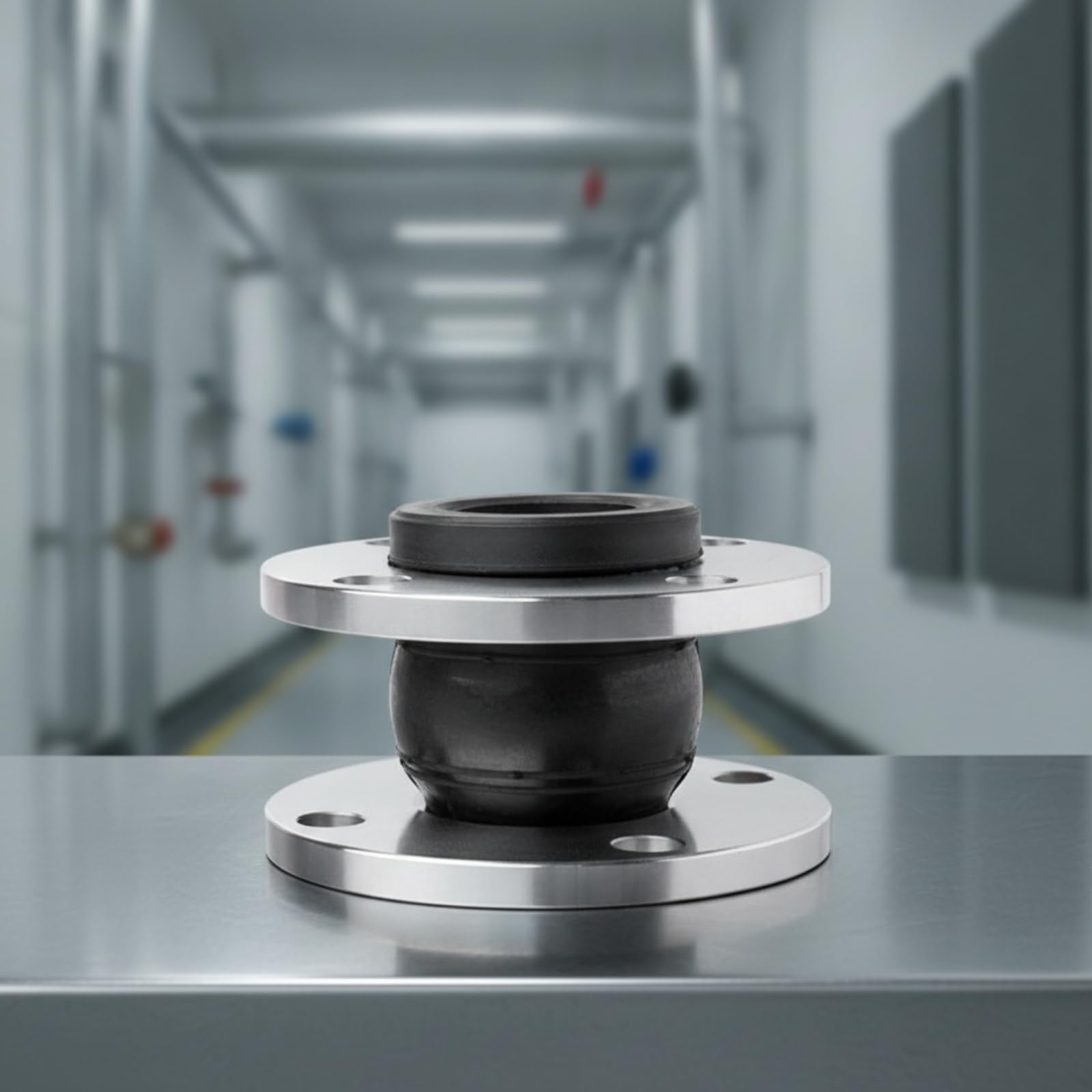 Sharplace Junta de Expansión de Goma con Bridas de Acero Inoxidable 304 Conector Flexible para Tuberías Fuelle de Goma Junta de Absorbe Movimientos Térmicos, DN65, PN10, Espesor 13mm