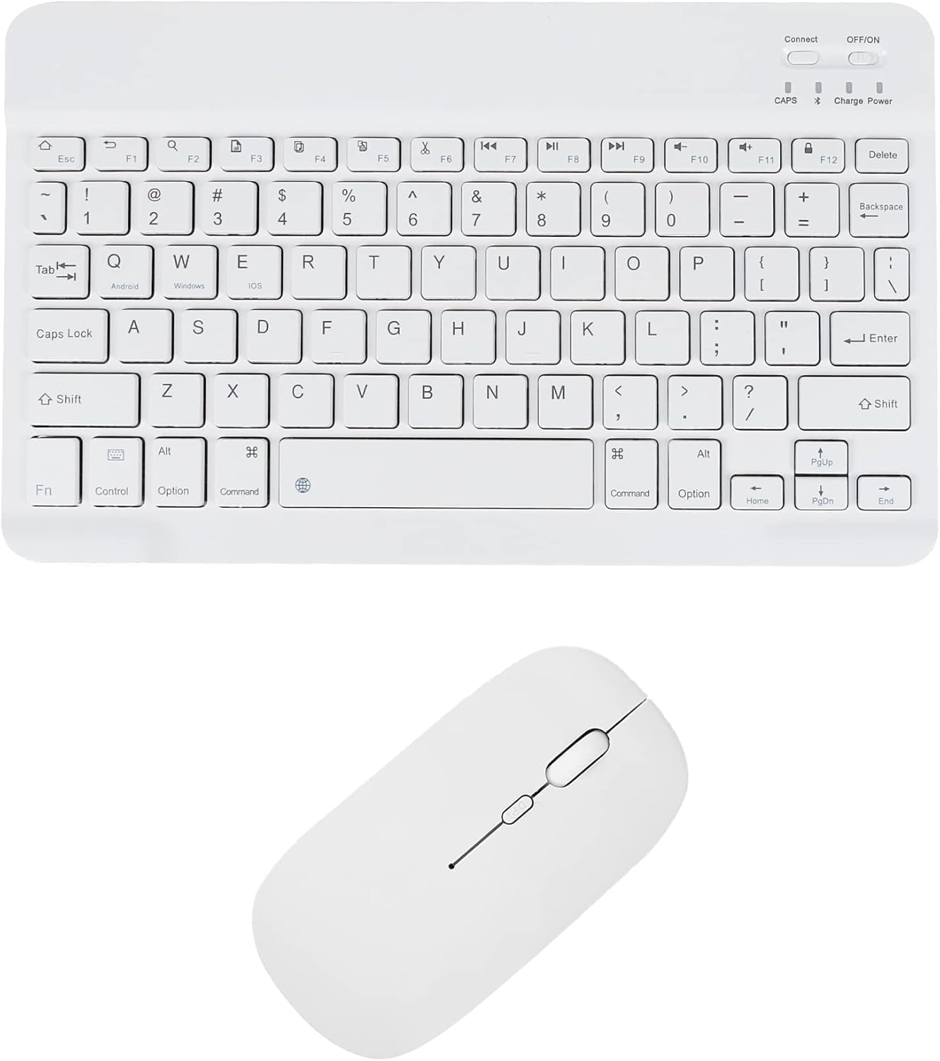 Wireless Bluetooth Keyboard and Mouse Combo, Ultra-Thin 2.4 GHz Wireless Keyboard and Mouse for iPad Pro/iPad Air/iPad 9.7 and Other iOS Android Windows Devices (White)