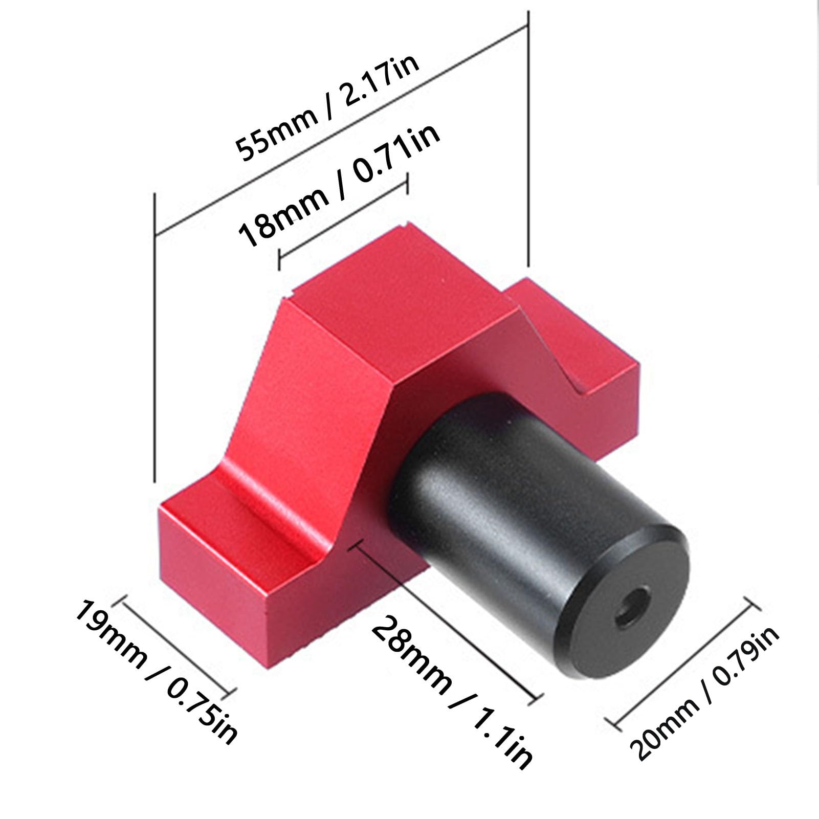 Fafeicy Bench Dogs 2 Pièces Pince de Chien de Banc en Alliage D'aluminium avec Tampons Antidérapants en TPU pour établis de Travail du Bois Diamètre de Trou de 20mm