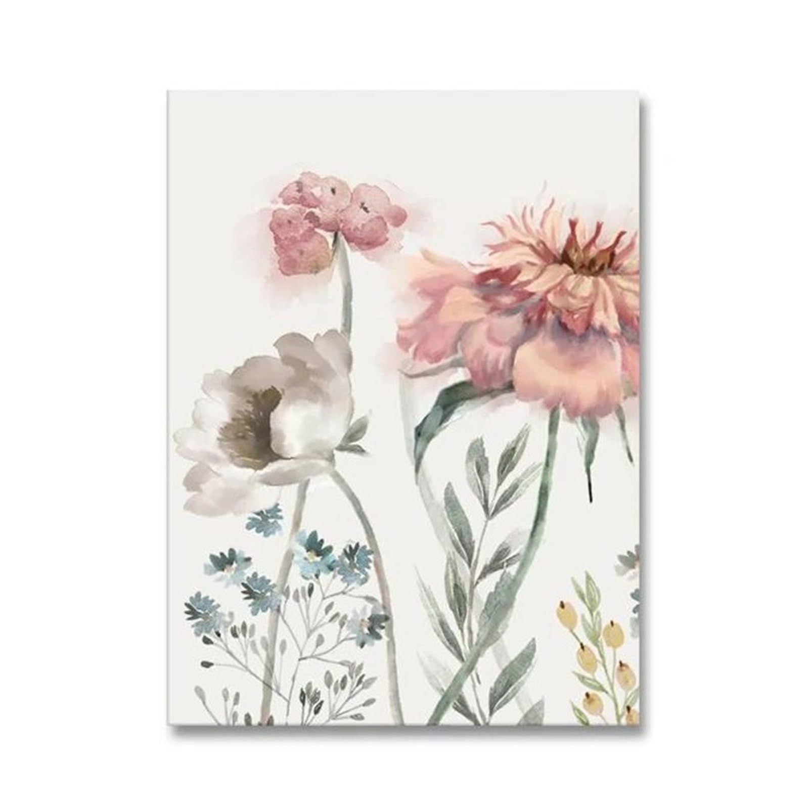 Toile d'art mural fleur rose nordique XENITE affiche décoration salon 45x60