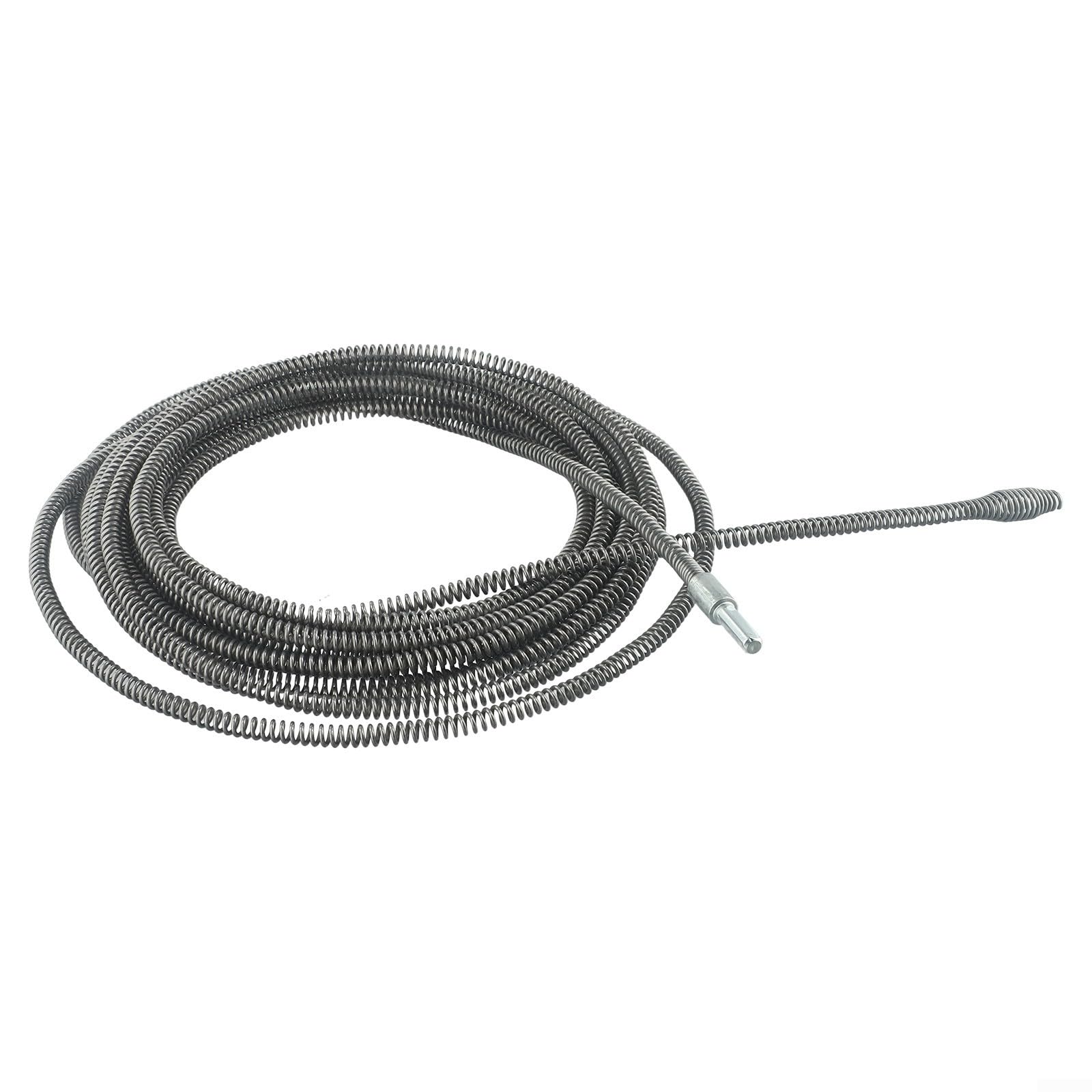 Limpiador de tuberías de drenaje de resorte de 5 metros de longitud para uso de taladro eléctrico para eliminar obstrucciones en desagües de cocina y baño (10 metros)