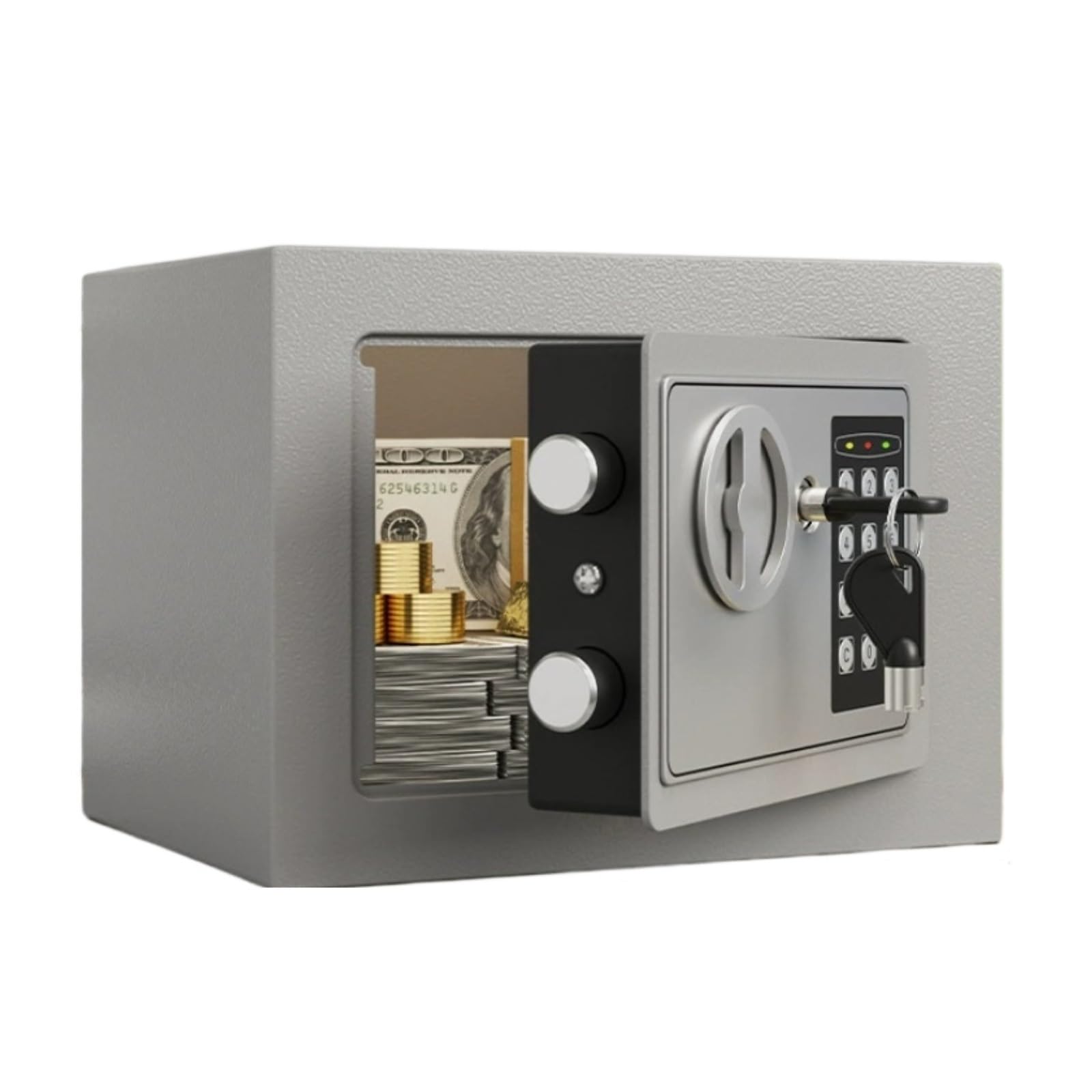 Cassaforte Cassaforte digitale Capacità Sicurezza Elettronica Sicurezza Acciaio Soldi Contanti Casa Ufficio Casa intelligente Comodino Armadio Password Chiave Casseforti Cassetta portavalori(Grey)