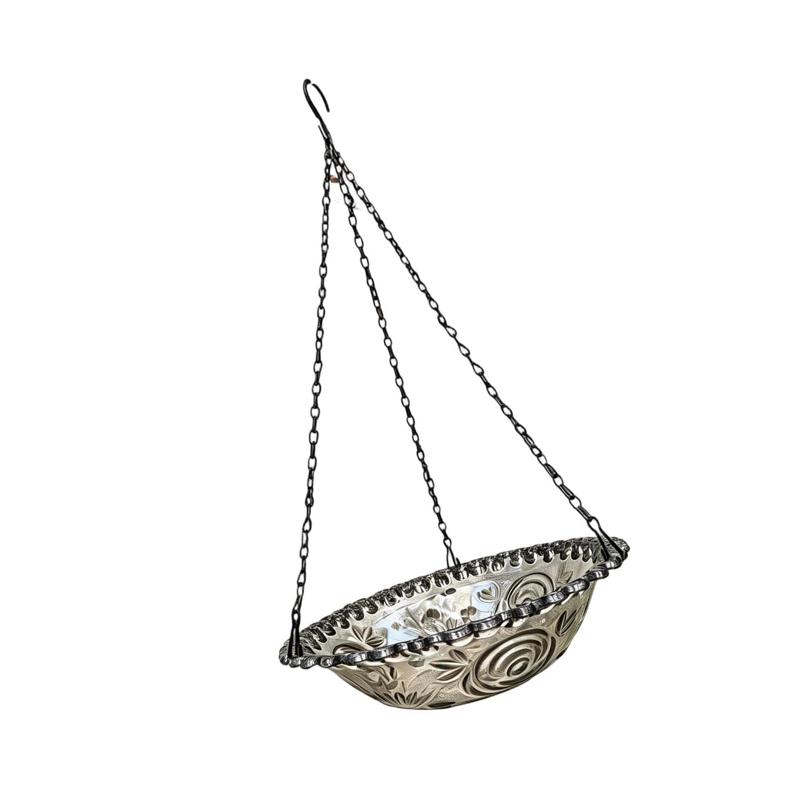 CUNZJIA Hanging Bird Bath for Garden with Metal Hook and Clean Attracts Wild Birds