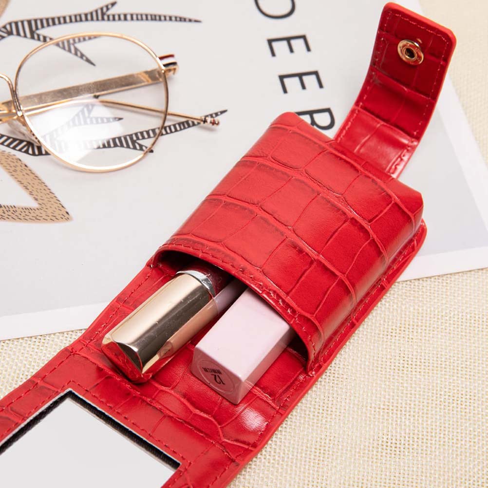 Mini Porte-clés Rouge à Lèvres – Housse De Protection En PU, 9x3cm, Pour Plusieurs Rouges, Cadeau Tendance Pour Femme
