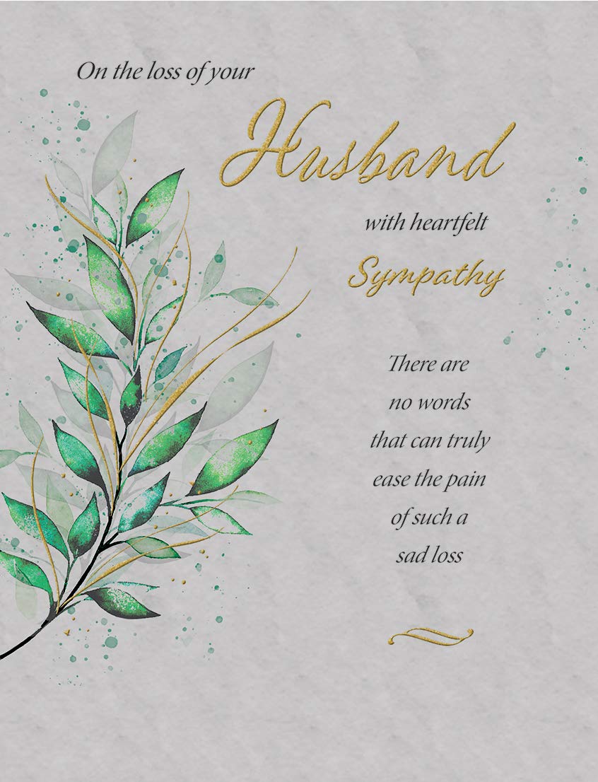 Regal Publishing Classic Symapthy Card Sad Loss of Your Husband - 8 x 6 inches C80805, Grey