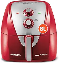 Fritadeira Sem Óleo Air Fryer 8L, Mondial, Vermelho/Inox, 1900W, 220V - AFN-80-RI