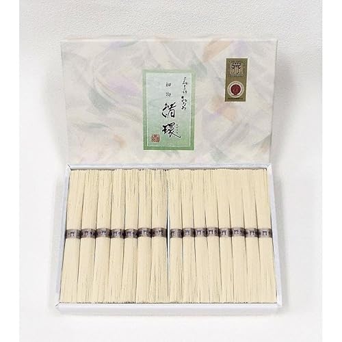ゆで時間、なんと60秒!高級 三輪素麺みなみ 緒環(細物そうめん) 贈答用化粧箱 50gx30束入O−35 1.5kg
