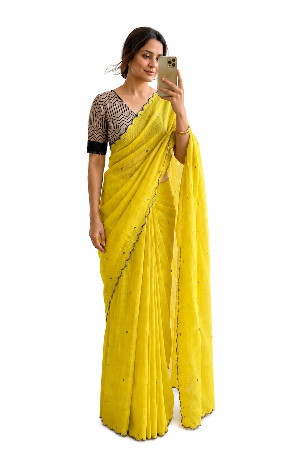 Chiffon Saree with Embellished Blouse, Elegant Drape Style, Women saree-image-7