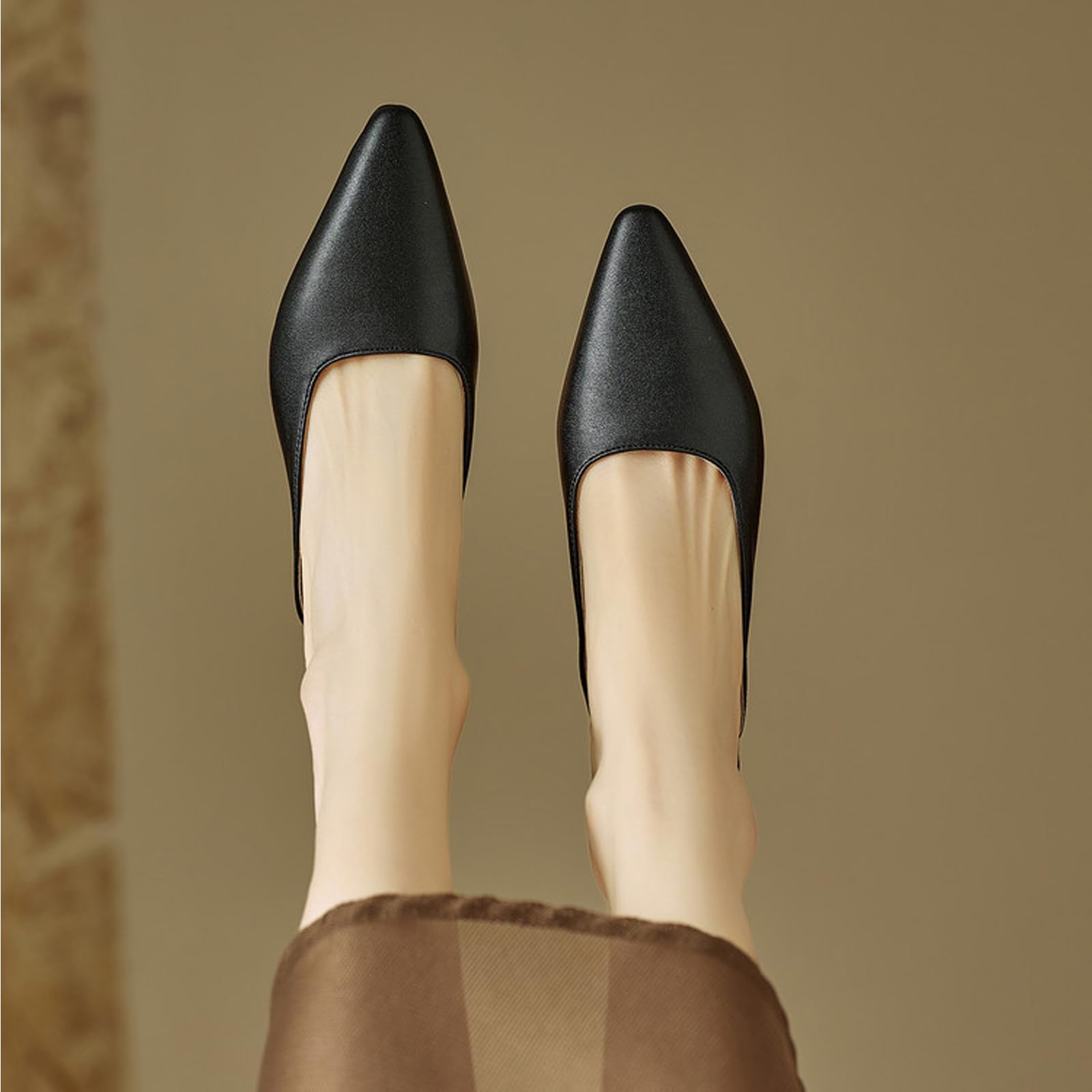 Sabot Tacco Donna Punta Stretta Senza Tallone 6cm Eleganti | Tomaia In PU Elegante, Altezza 6 CM Stabile, Fodera In Microfibra Morbida, Suola Gomma Antiscivolo, Calzata Facile