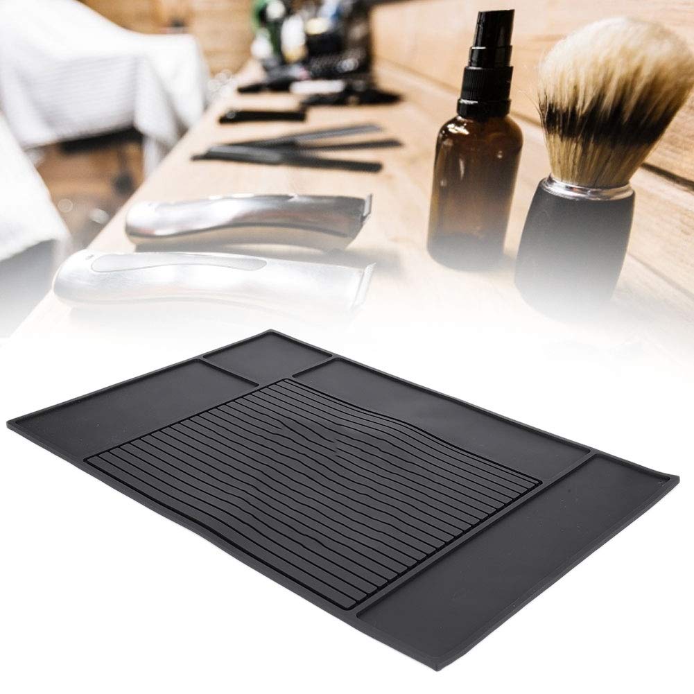 Agatige Alfombrilla Organizadora De Herramientas De Peluquero, 30x45cm PU Varias Casillas Antideslizante Herramienta De Peluquería Bandeja Peluqueria Barberia Accesorios Para Uso En Salón Peluquerías