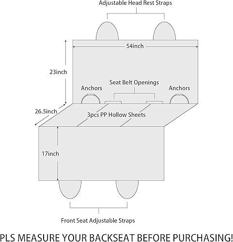 Miniatura 4 de BORKIN Extensor de asiento trasero para perros, puente de asiento para perros, barrera acolchada para automóvil, extraíble y lavable, resistente al