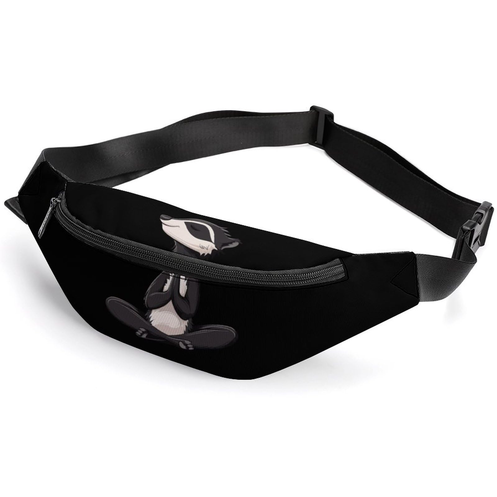 Funny Yoga Badger Waist Pack Hands-Free Running Belt Lightweight Fanny Pack for Travel Gym Hiking