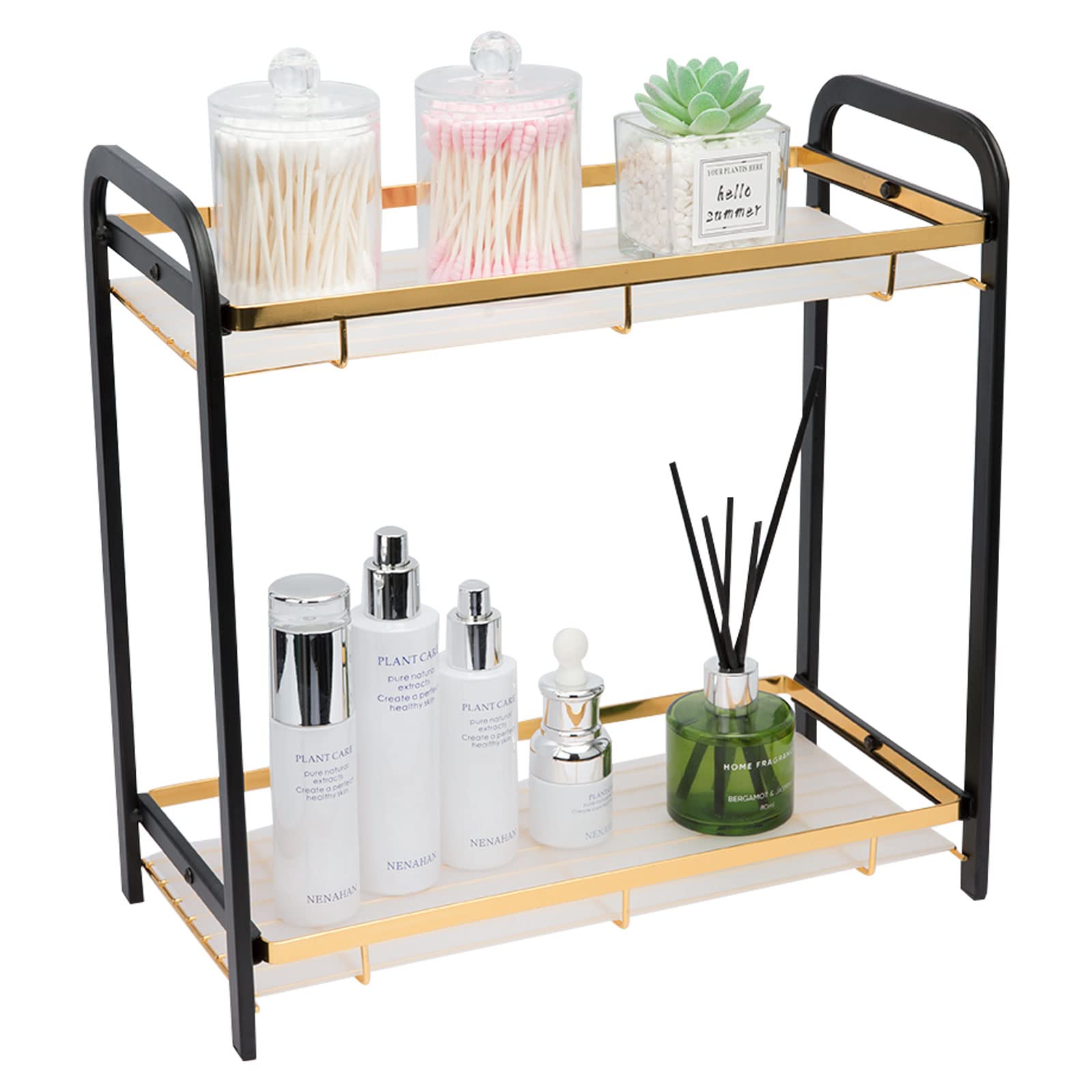 2 Tier Bathroom Counter Organizer, Premium Sink Organizer Countertop, Kitchen Spice Rack Storage Shelf, Living Room Organization, Dresser Top Vanity Tray, Bedroom Storage