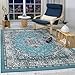 Antep Rugs Kashan King Collection Himalayas Oriental Polypropylene Indoor Area Rug (Blue/Cream 5' X 7')