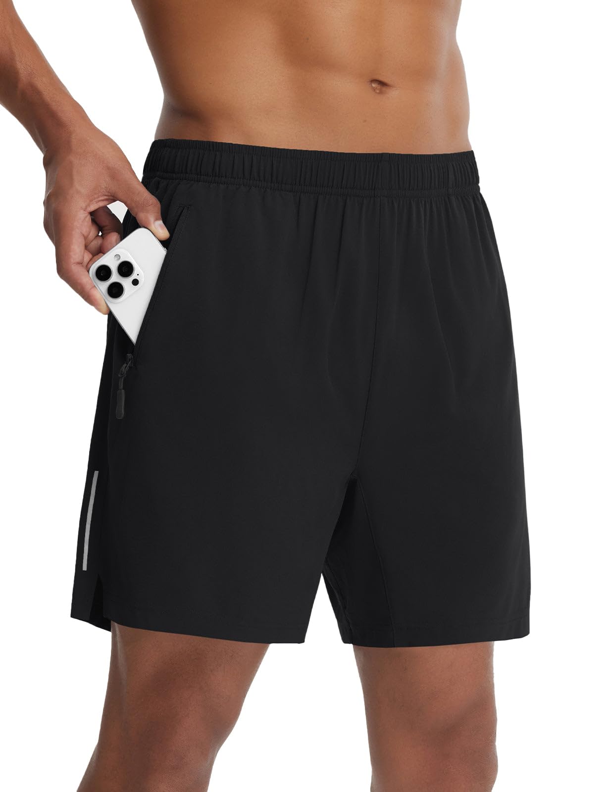 baleaf MTB Radlerhose Herren Gepolsterte Radhose mit Taschen 2 in 1 Outdoor Mountainbike Radlerhose 18CM Fahrradhose Bike Shorts Sommer