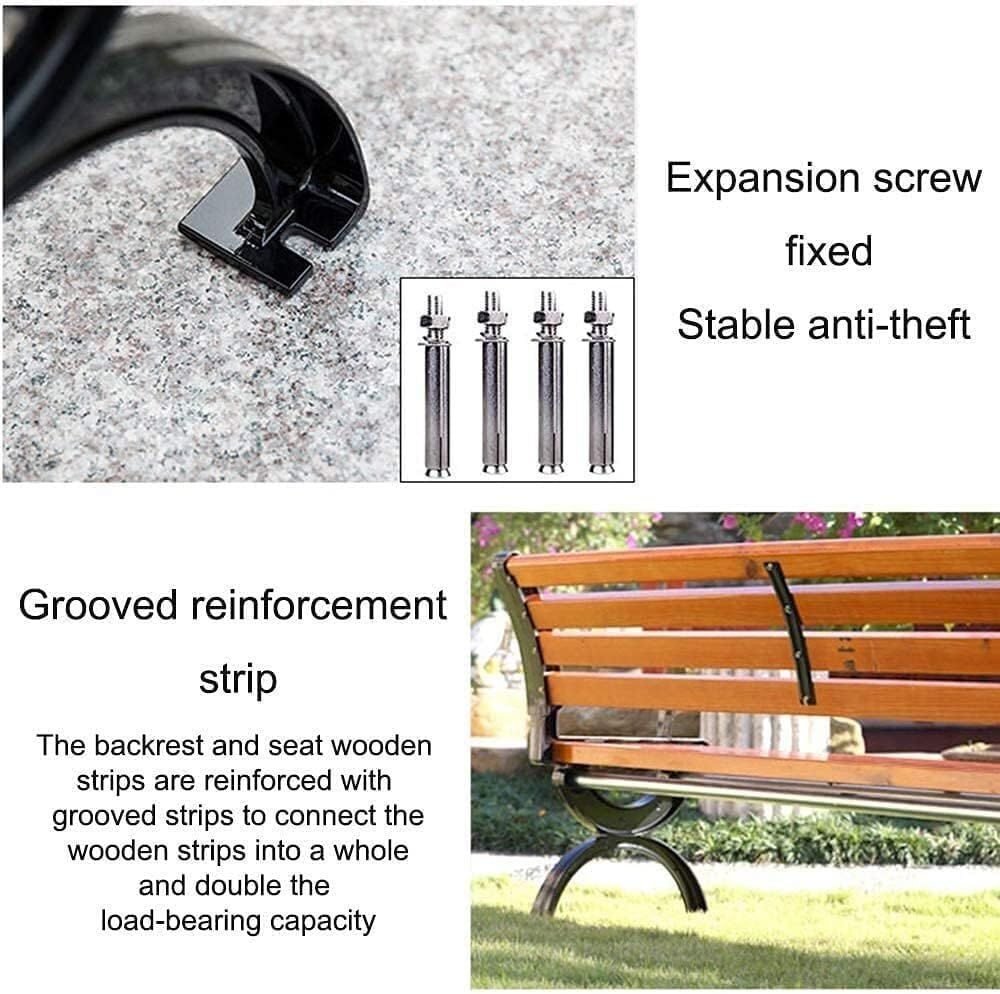 Garden Bench Outdoor Patio Front Porch Bench Wood Furniture Park Bench for Scenic Spot Square(150cm)