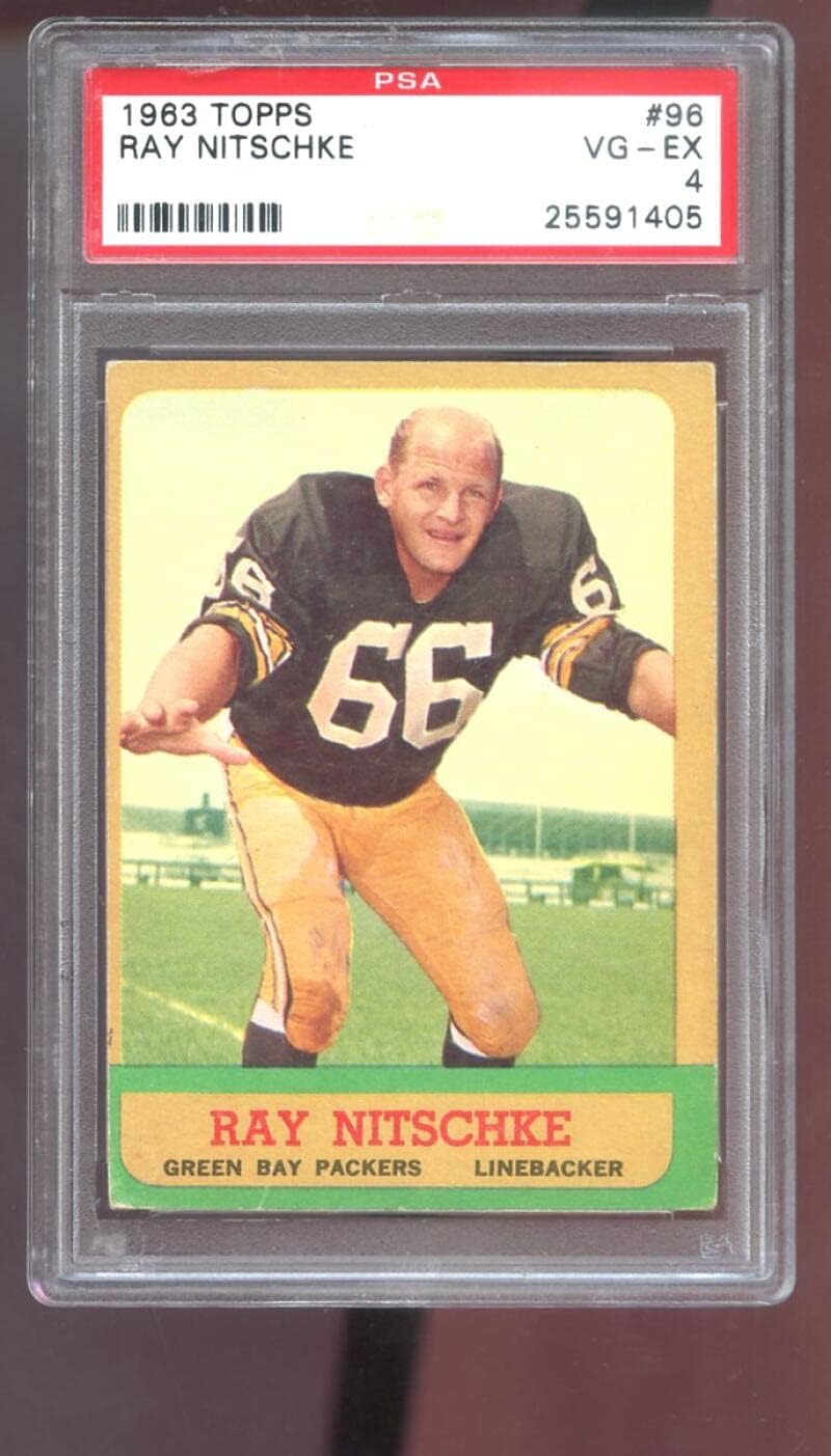 1963 Topps #96 Ray Nitschke ROOKIE RC PSA 4 Graded Football Card Packers