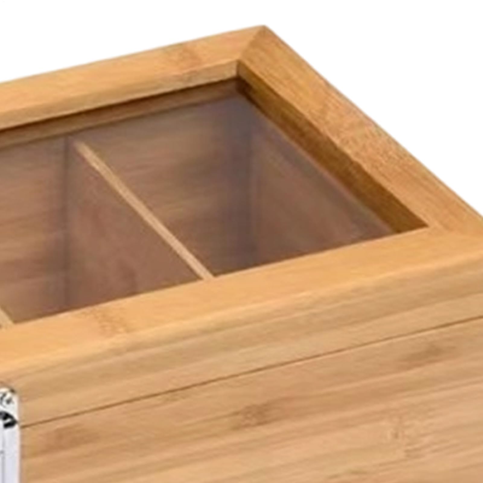 Caja de té con múltiples compartimentos: organizador de madera para cocina, café, azúcar, especias, almacenamiento de bolsas de té y soporte para cápsulas, bandeja de cajón versátil para condimentos y