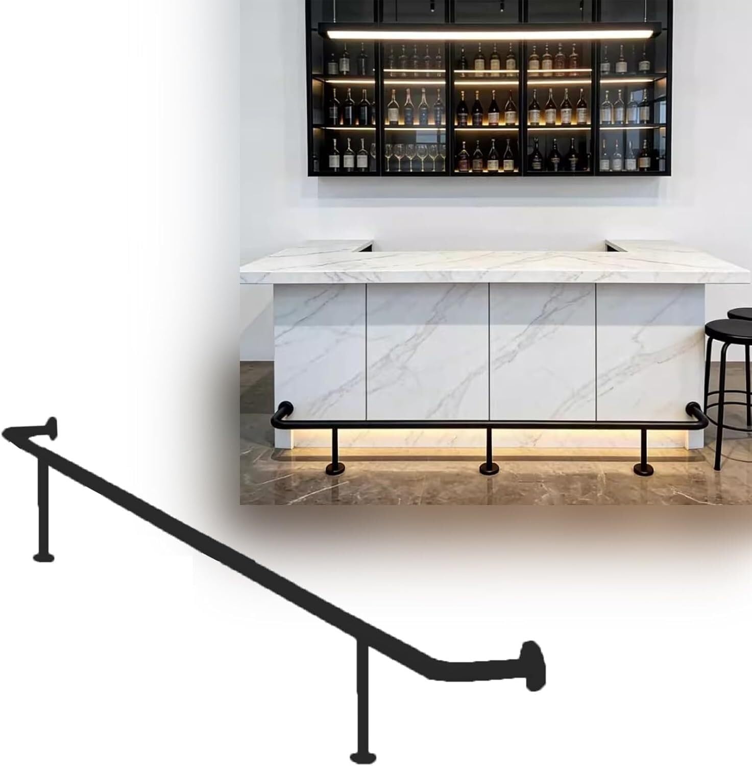 Repose-pieds pour îlot de cuisine 80cm support de comptoir résidentiel et commercial