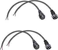 Vista 7 de Conector eléctrico de 3 pines, conector LED de 3 núcleos para exteriores, macho y hembra, conectores LED de tuerca de metal con cable de 7.9 in, 18