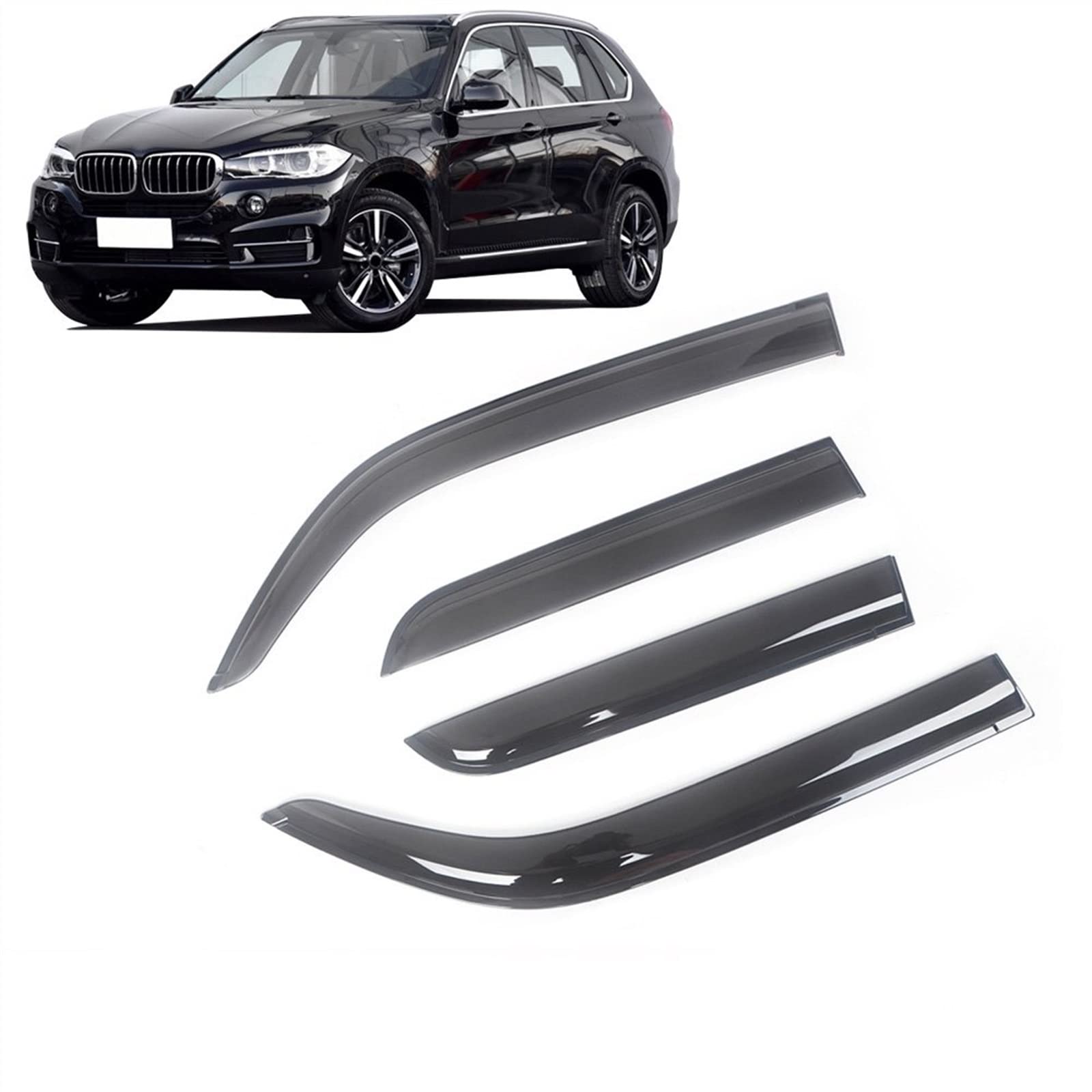 Visières de pluie X5 F15 2014-2018 déflecteurs fenêtres latérales auto 4pcs
