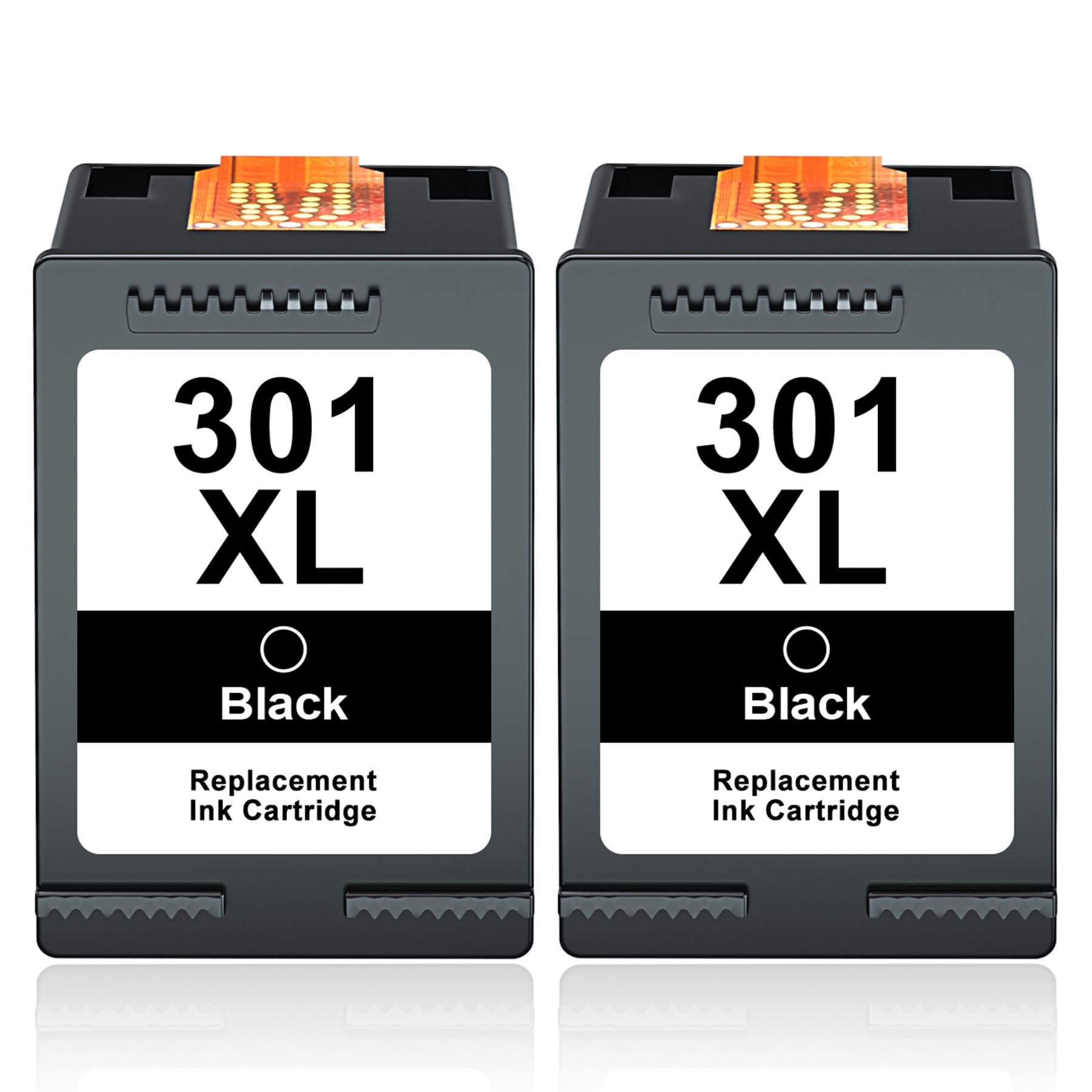 Hanink 301 XL Ink Cartridges Combo Pack Replacement HP 301 Black Ink Cartridge Compatible Envy 4500 4502 4504 4507 5530 5532 Deskjet 1050 1510 2050 2540 3050 OfficeJet 2620 2622 4630 (2 Black)