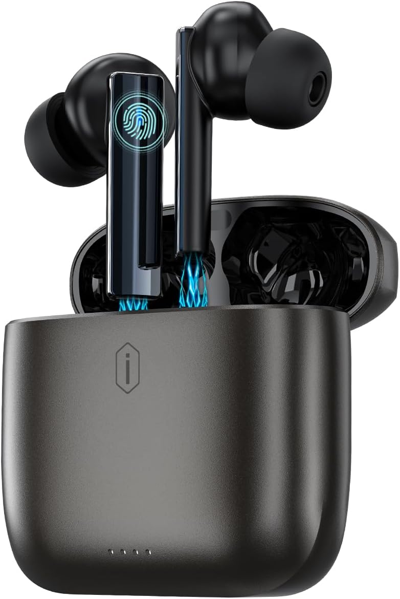 Wireless Earbuds,6.0 Bluetooth Headphones with 4 Mics Noise Cancelling,35H Playtime for Sports Work,AI Clear Calls,Zinc Alloy Fast Charging Case,Comfort Fit,Waterproof Ear Buds for iPhone Android iPad