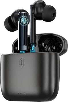 Wireless Earbuds,6.0 Bluetooth Headphones with 4 Mics Noise Cancelling,35H Playtime for Sports Work,AI Clear Calls,Zinc Alloy Fast Charging Case,Comfort Fit,Waterproof Ear Buds for iPhone Android iPad
