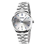 cofuo Mens Stainless Steel Analog Watch, Mens Luxury Wrist Dress Waterproof Watches, Quartz Classic Work Business Casual Watch with Roman Numeral
