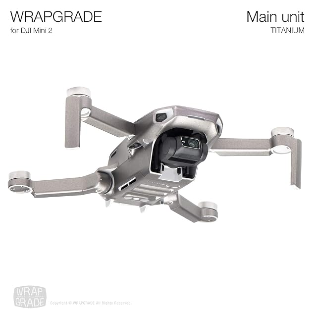 Foto 2 de 5 de WRAPGRADE Skin Conjunto de Pegatinas Compatible con DJI Mini 2 (TITANIUM)