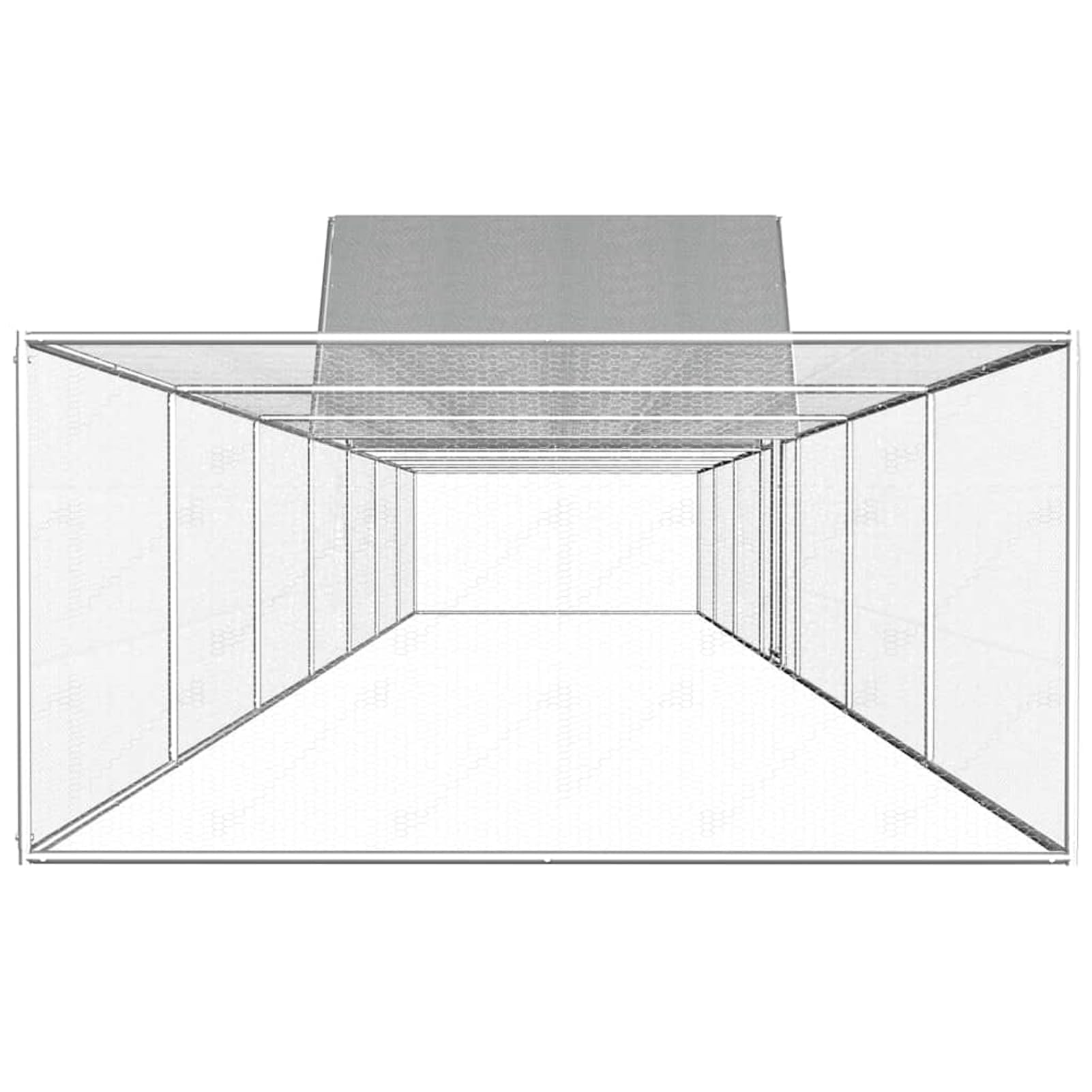 Homgoday Gallinero de acero galvanizado, 14 x 2 x 2 m, gallinero y corral, jaula para gallinas, patos, conejos, perros, jaula de aves de corral
