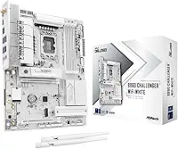 ASRock Placa-mãe B860 Challenger WiFi branco LGA1851 ATX, suporta processadores Intel Core Ultra Series 2, DDR5 8666+ (OC), PCIe 5.0, WiFi 7, LAN 2.5G