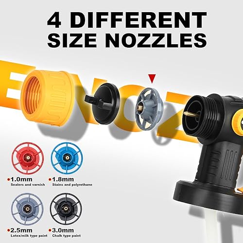 Miniatura 3 de Pulverizador de pintura inalámbrico compatible con baterías Dewalt Flex de 20 V 60 V (solo herramienta) pistola de pintura HVLP de 200 W, 3 patrones