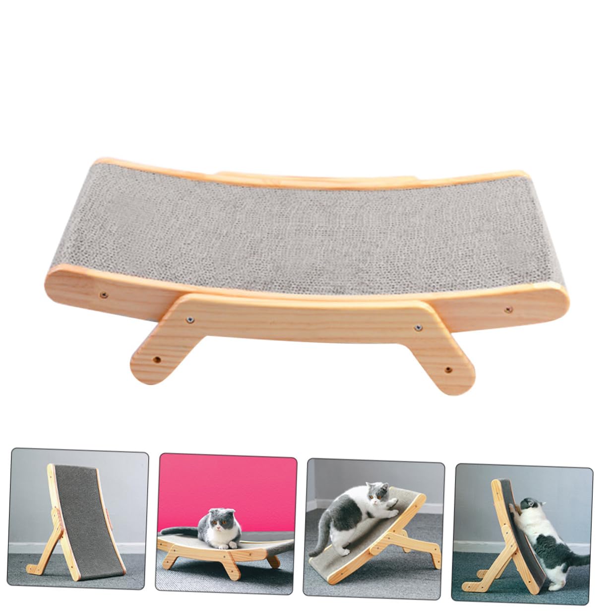 Rascador de Gato de Madera y Cartón Ondulado para Reducir Comportamiento Destructivo y Proteger Muebles