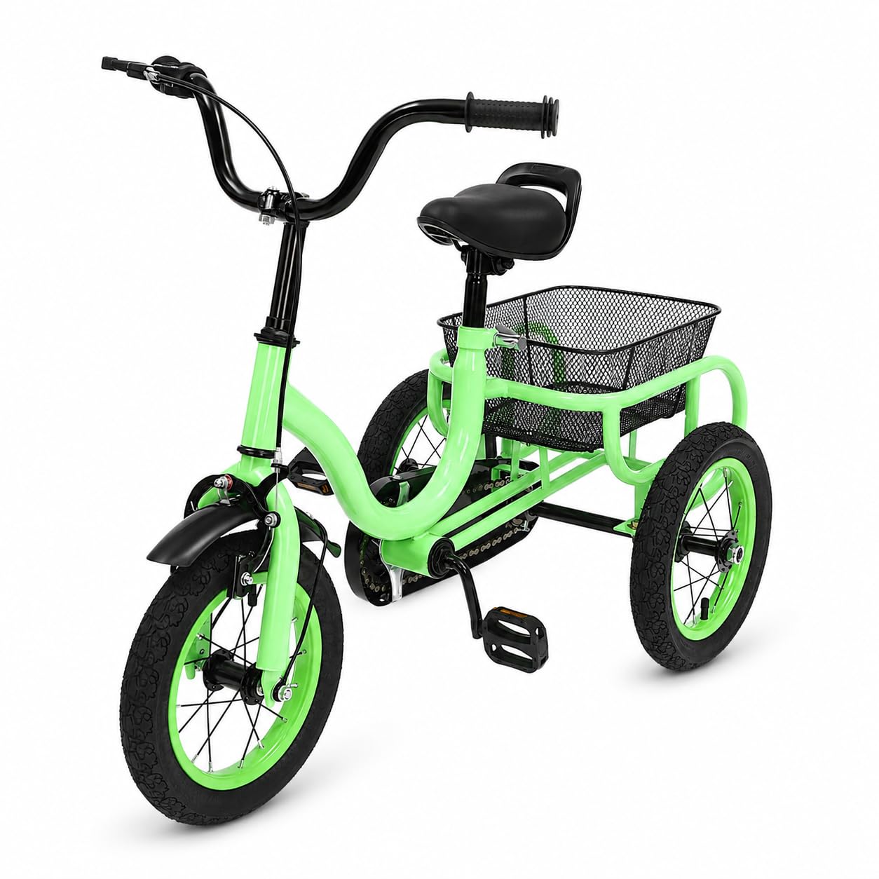 Triciclo infantil de 12 pulgadas, bicicleta infantil con engranaje de entrada, triciclo de carga hasta 25 kg, patinete infantil con pedales antideslizantes, estructura estable para triciclos, para