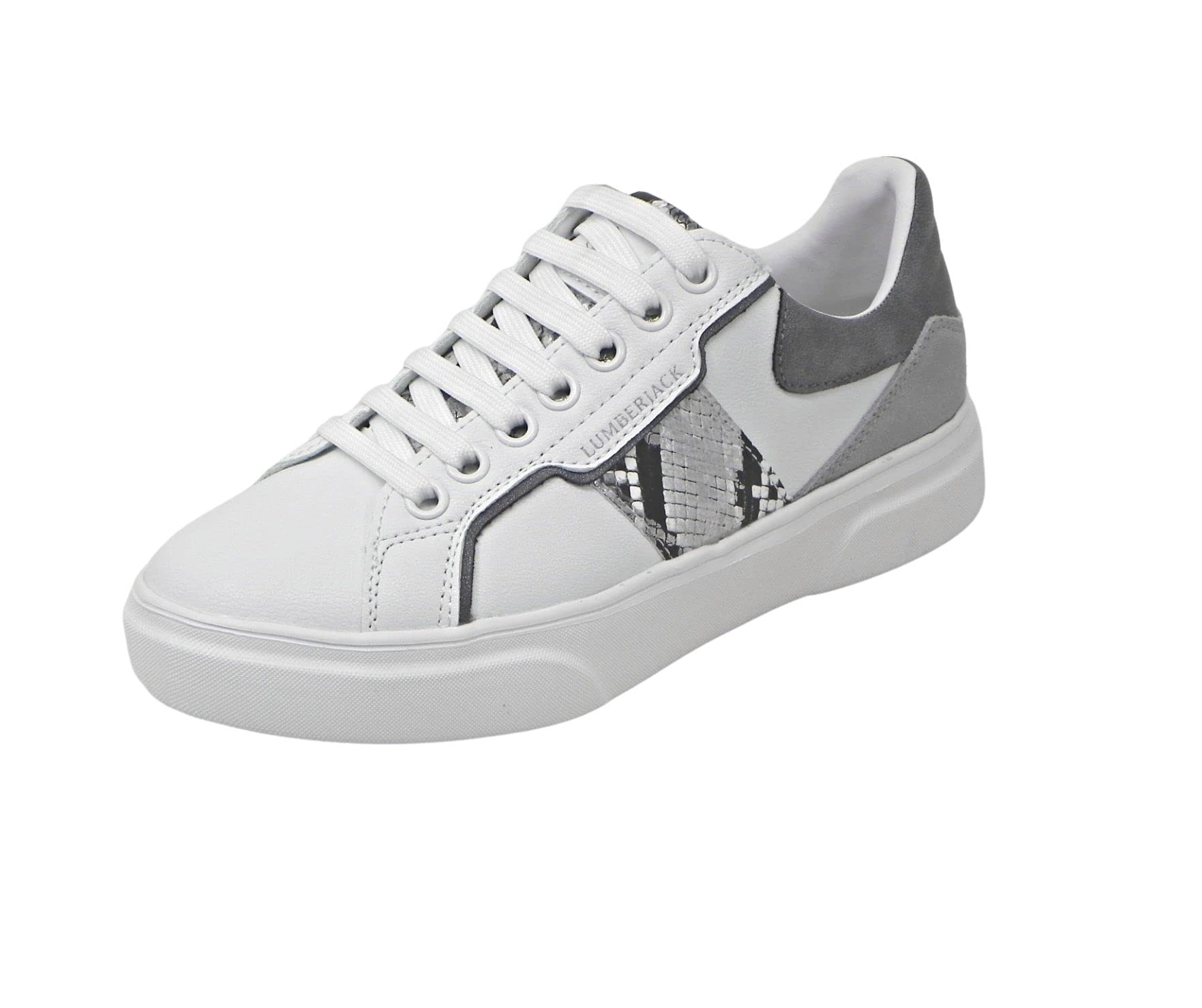 Lumberjack Women's Gaia Oxford Flat, White Silver, 6.5 UK