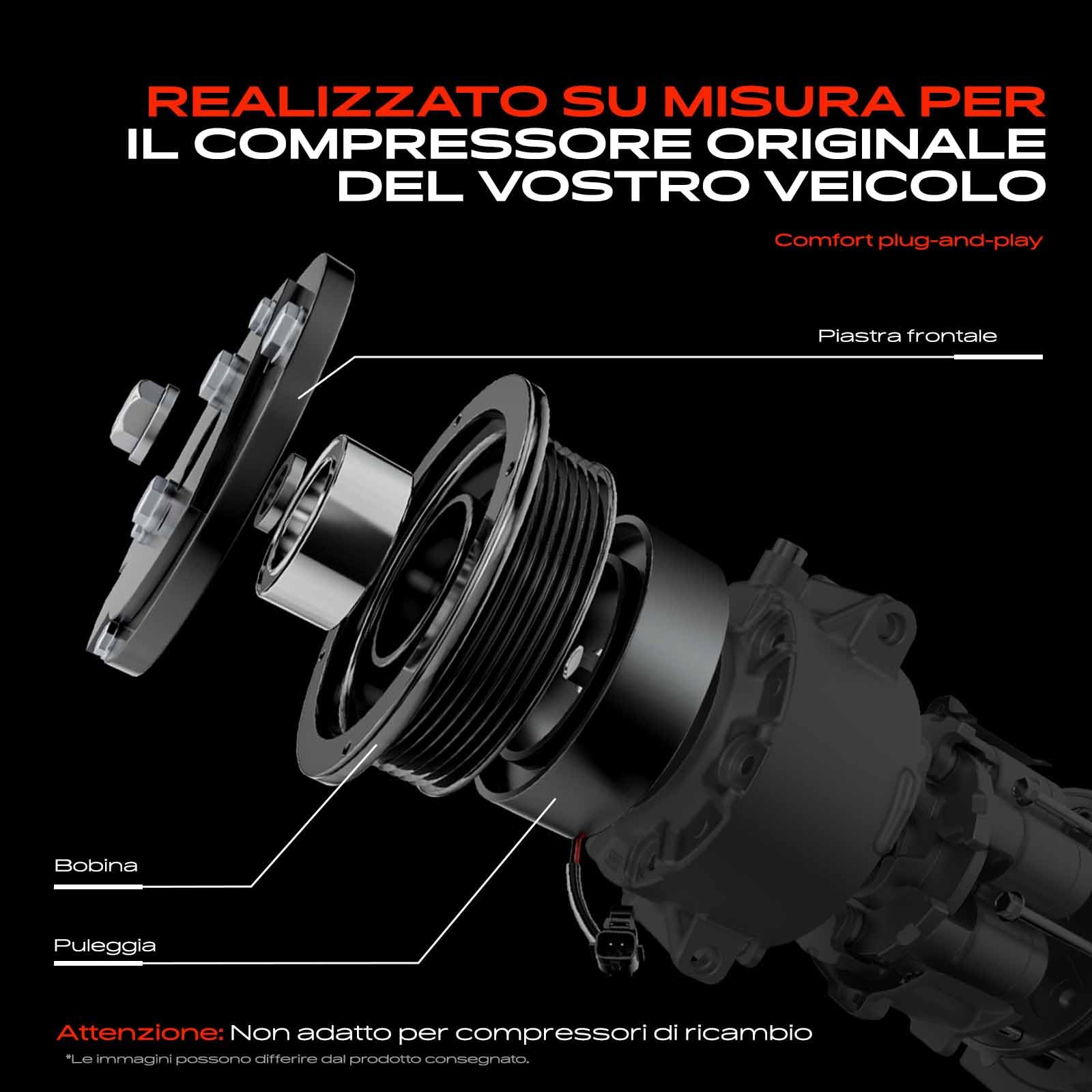 Frankberg Compressore Magnetico AC Compatibile con Twingo II CN0 1.2L Clio III BR0/1 CR0/1 1.2L Clio III Grandtour KR0/1 1.2L Modus/Grand Modus F/JP0 1.2L Wind E4M 1.2L Replace# 8200578856