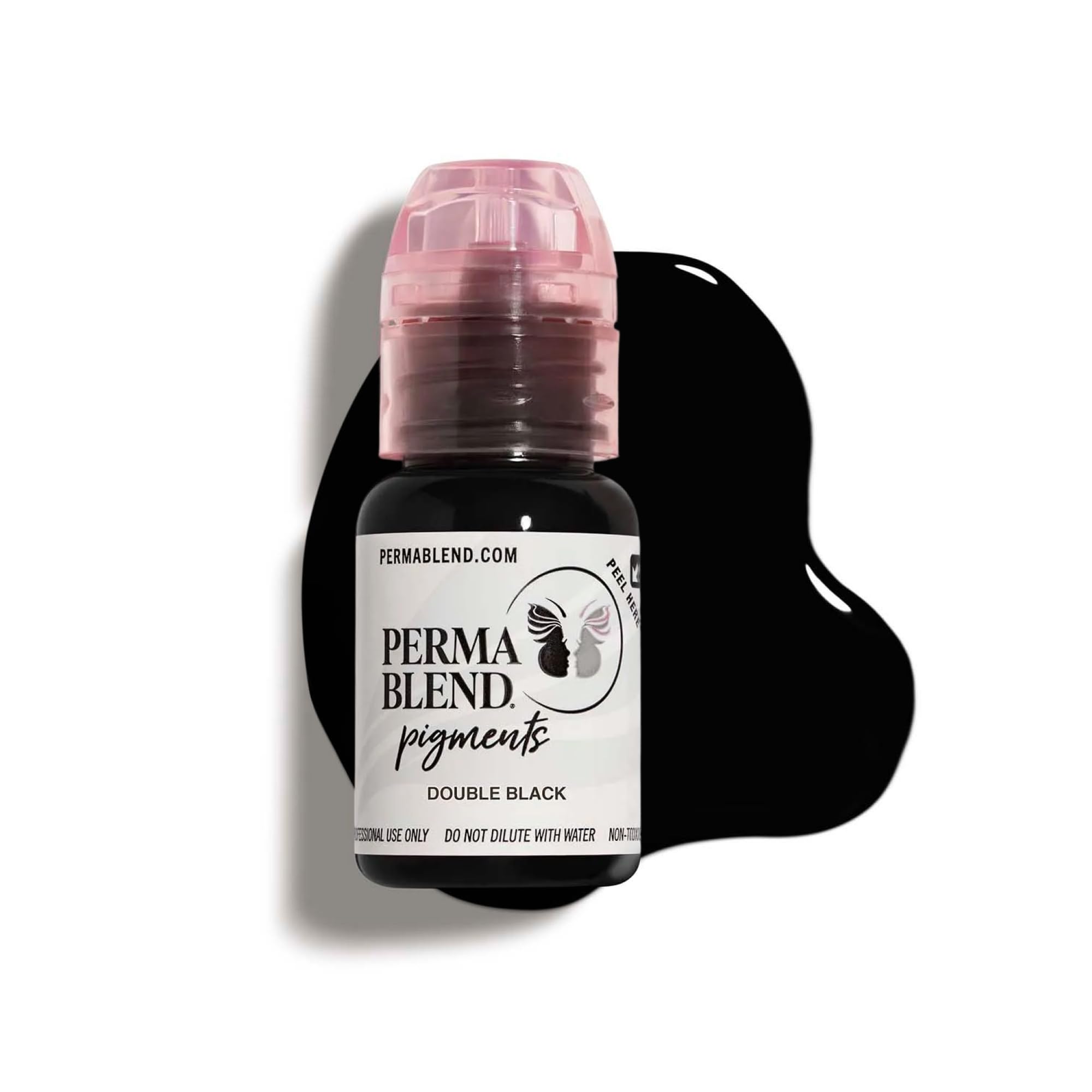 Double Black - Microblading Ink for Permanent Eyeliner - Professional Tattoo Ink - Dark Carbon Based Black Tattoo Ink Makeup - Vegan (0.5 oz)