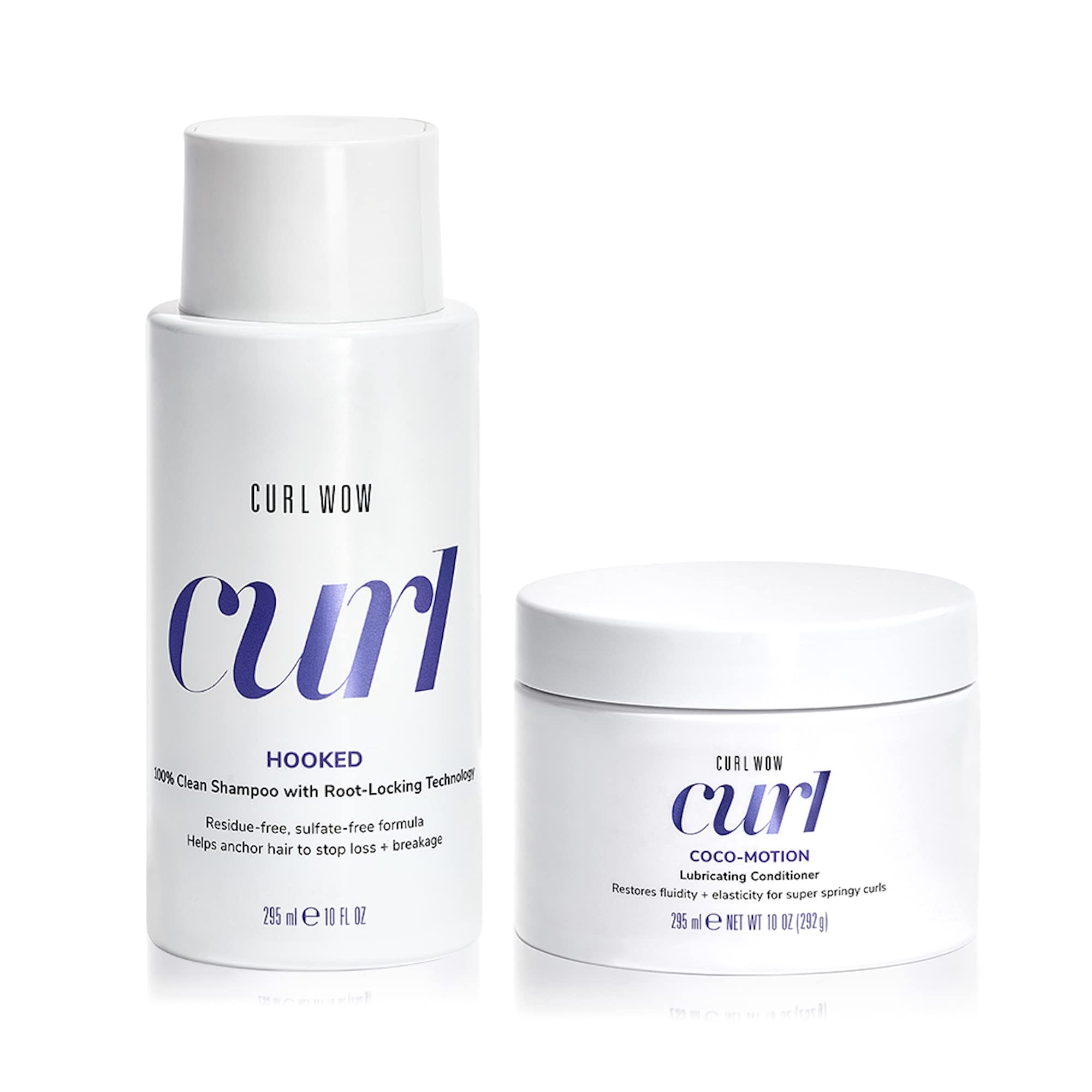 COLOR WOW Cleanse & Quench Wash Day Duo for Curly Hair- Featuring HOOKED 100% Clean Shampoo with Root-Locking Technology and COCO-MOTION Lubricating Conditioner