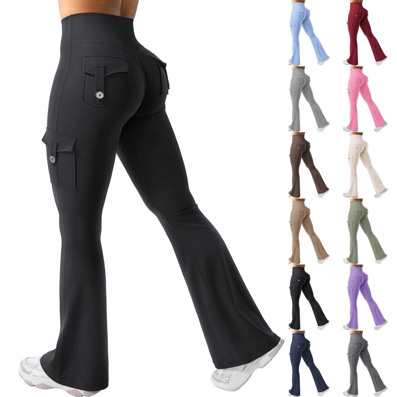Leggings cargo da donna con tasche, pantaloni da yoga, invisibili, leggings