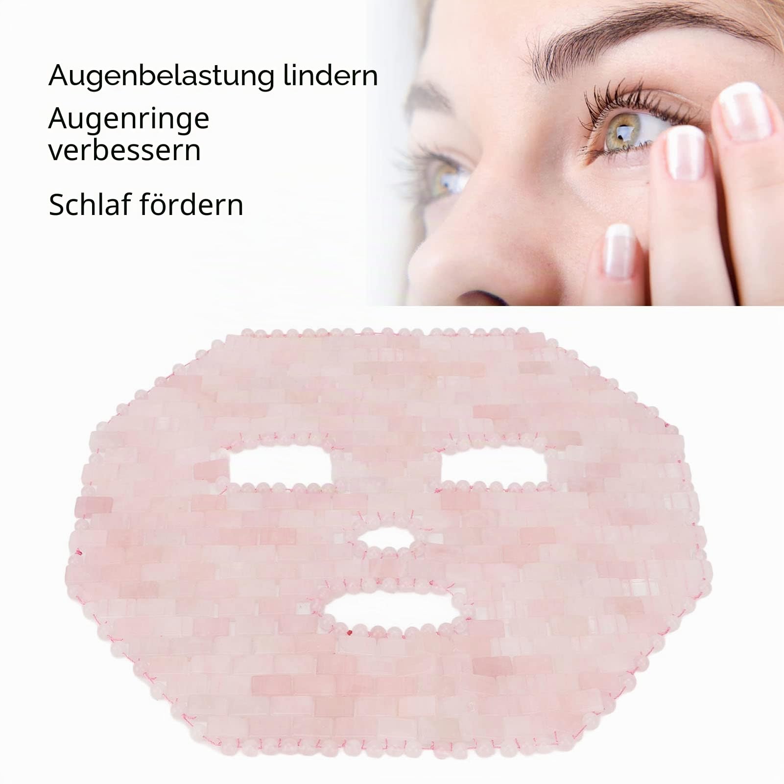 Jade-Gesichtsmaske, Schlafmaske, Quarz-Gesichtsmaske, Kühlende Natürliche Jade, Premium-Anti-Aging-Gesichts-Schlafmaske, Heiße und Kalte Therapie-Gesichtsmaske, Jade-Augenmaske für Dunkle Kreise Im