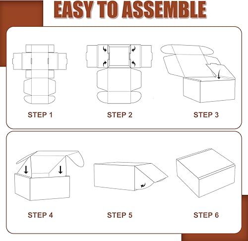 Miniatura 6 de BJADE'S Cajas de envío de 8 x 6 x 2 pulgadas, paquete de 25 cajas de cartón corrugado medianas para correo, regalos de embalaje, mudanza y