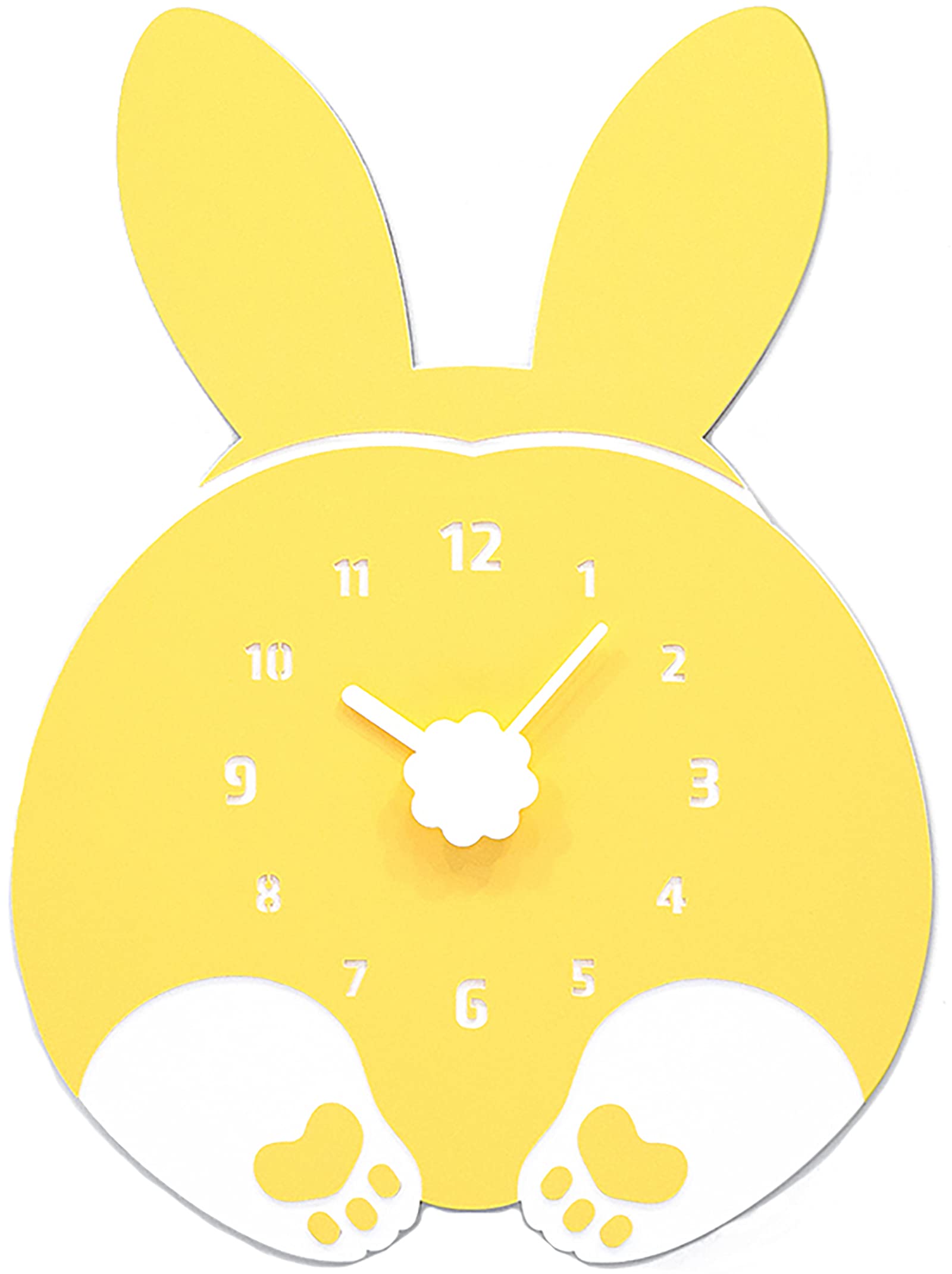 Horloge murale moderne minimaliste blanche avec lapin amusant