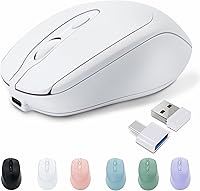 Vista 9 de Ratón inalámbrico recargable Bluetooth silencioso para portátil, iPad, MacBook, PC, Surface Pro, Lenovo, tableta Samsung, diseño ergonómico (negro)