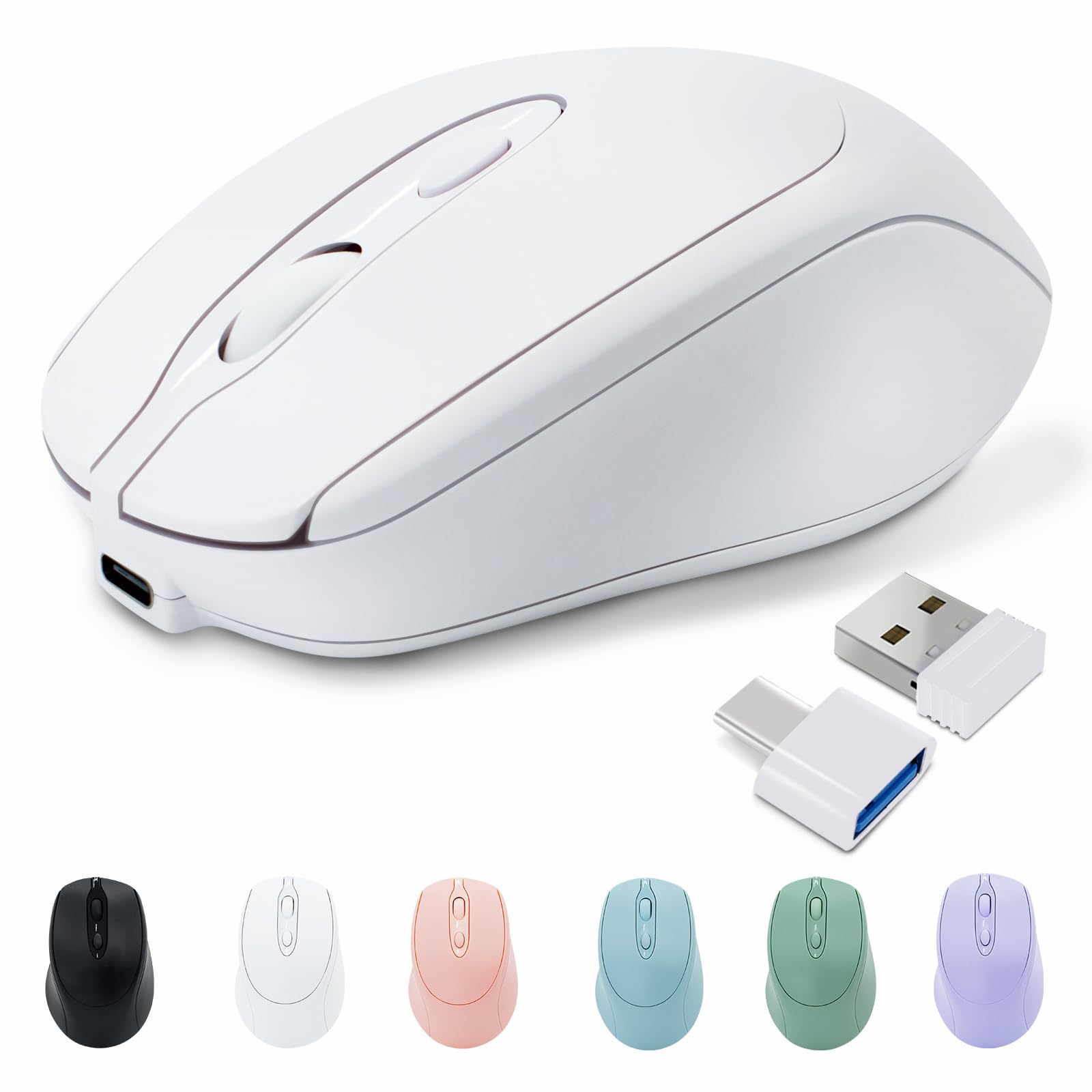 PiMivcoマウス 無線 ワイヤレスマウス Bluetooth 充電式 静音…