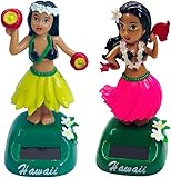 CDLIZW 2 PCS Bailarina Hawaiana Coche Que Mueve,Muñeca Hawaiian para Niña,Adornos de Coche para Salpicadero,Adorno Agitador para Niña,Decoración de Escritorio con Adorno para Tablero