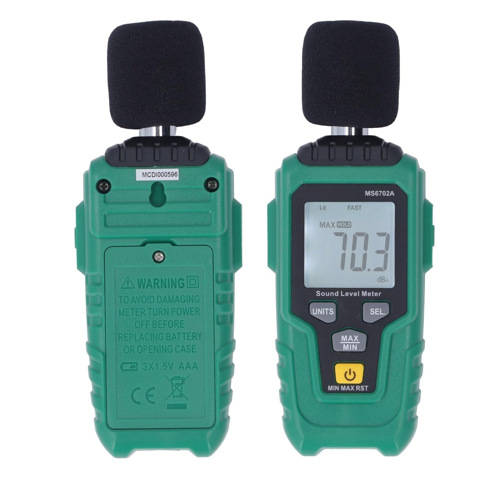 Fonometro, Fonometro Digitale Portatile Misuratore di livello sonoro digitale LCD retroilluminato Tester di decibel portatile Rilevatore di volume di rumore multifunzionale for la casa per Aula, Uffic