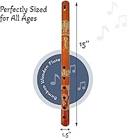 Vista 24 de Grabadora de viento de madera de bambú de madera nativa tribal con patrón de flauta de viento de madera, regalos hechos a mano, instrumentos Rojo