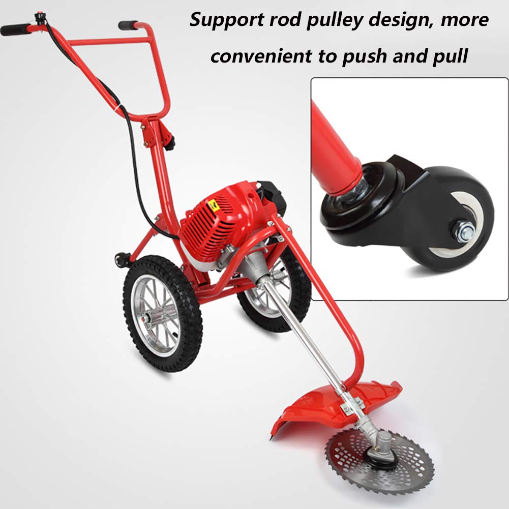 RSGK Desbrozadora De Gasolina, Cultivador, Desmalezado 11,8 "-15,7" De Ancho Y 1,2 "-2" De Profundidad, Cortadora De Hilo con Ruedas, Desbrozadora, Herramientas De Jardinería para